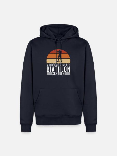 Biathlet Spruch Wintersport Biathlon Fan Geschenk - Männer Premium Bio Hoodie - Navy