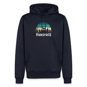 Hunsrück Diebische Bergvolk Hunsrücker Heimat - Männer Premium Bio Hoodie - Navy - Vorne - Nico (187cm)