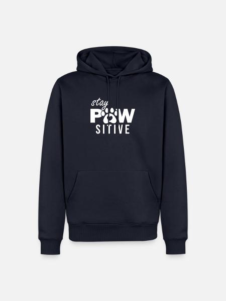 Stay Pawsitive - Hund Katze Pfote - Männer Premium Bio Hoodie - Navy