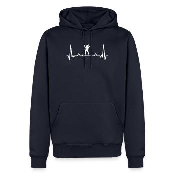 Herzschlag Hoop Hooping Ring Hooper - Männer Premium Bio Hoodie - Navy - Vorne - Nico (187cm)