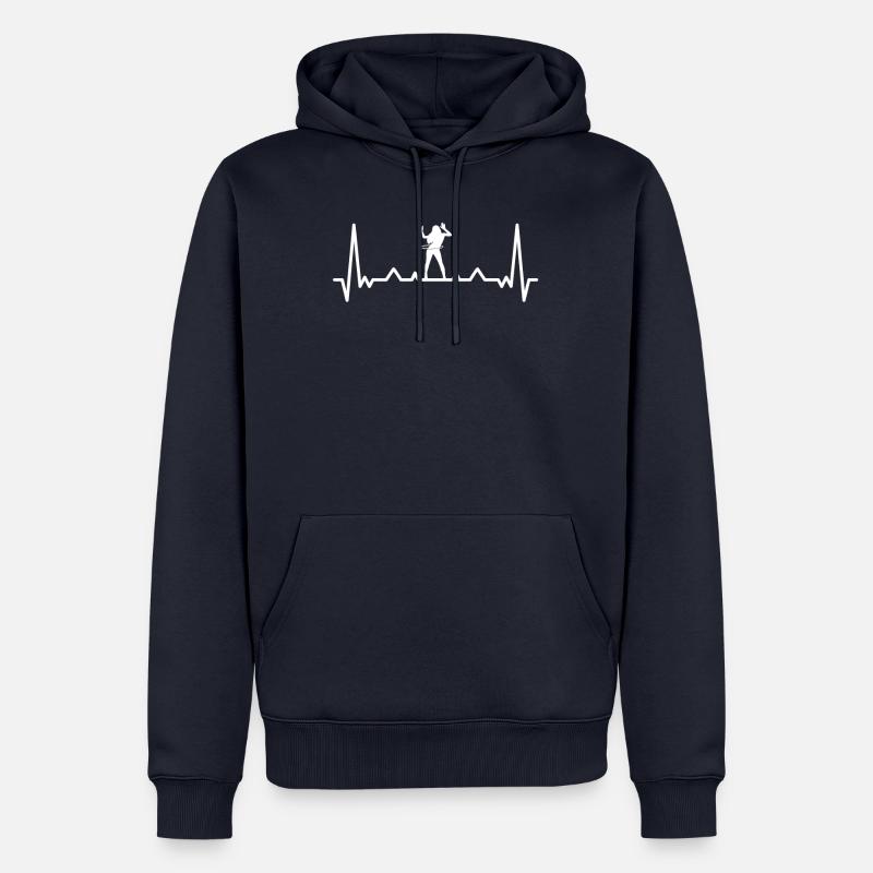 Herzschlag Hoop Hooping Ring Hooper - Sweat à capuche Premium bio Homme - bleu marine