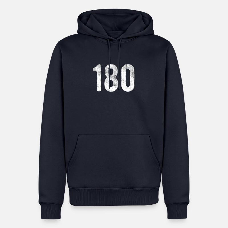 Fléchettes de 180 - Sweat à capuche Premium bio Homme - bleu marine