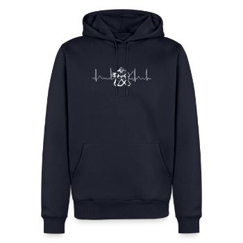 Hockey gardien de but battement de coeur de hockey cadeau de hockey - Sweat à capuche Premium bio Homme - bleu marine - Devant - Nico (187cm)