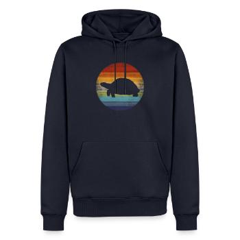 Turtle Animal Retro Gift - Men’s Premium Organic Hoodie - navy - Front - Nico (187cm)