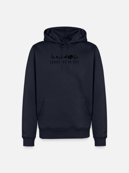 Ich Werde Großer Bruder 2026 Herzschlag mit Baby - Männer Premium Bio Hoodie - Navy