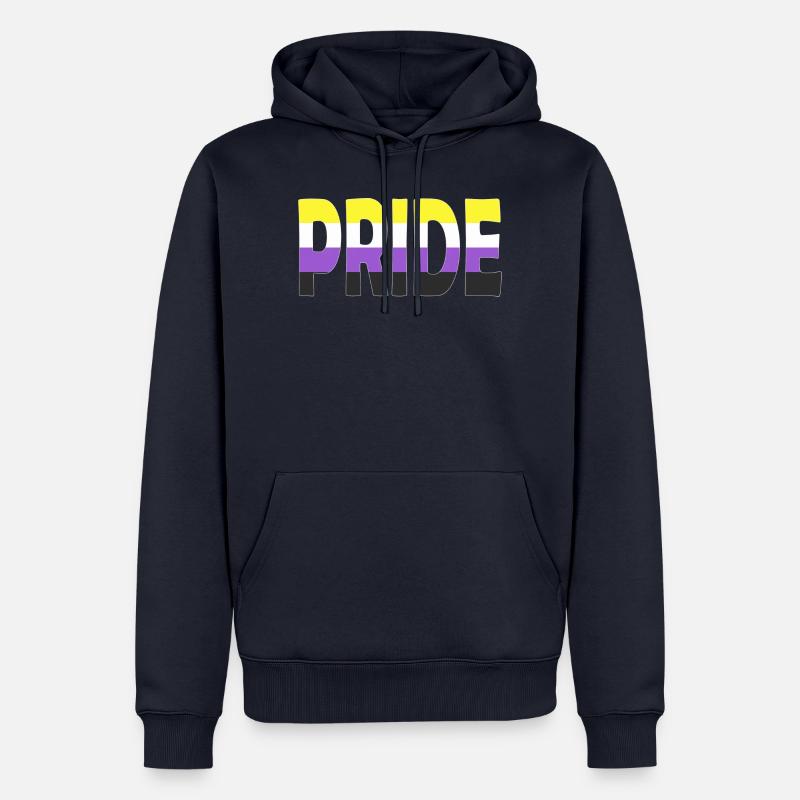 Pride lettering Non-Binary Non-Binary LGBTQ - Men’s Premium Organic Hoodie - navy