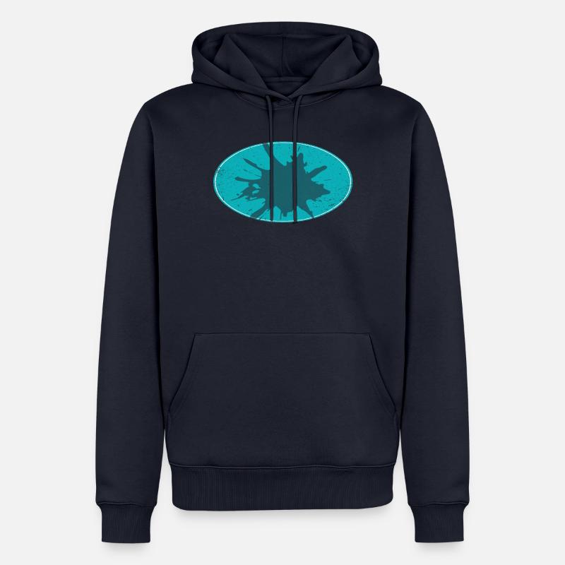 Arrière-plan de flash ovale schmutzing - Sweat à capuche Premium bio Homme - bleu marine