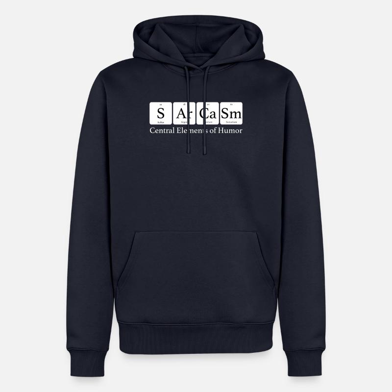 Éléments centraux de l’humour - Sweat à capuche Premium bio Homme - bleu marine