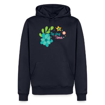 Spring Time Frühlingsshirt für die ganze Familie - Männer Premium Bio Hoodie - Navy - Vorne - Nico (187cm)