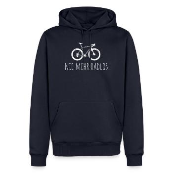 Bicycle - Bike - Cycling - Mountain Bike - Gravel - Men’s Premium Organic Hoodie - navy - Front - Nico (187cm)