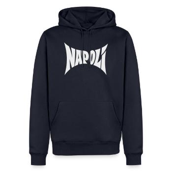 Napoli Typografie Design - Männer Premium Bio Hoodie - Navy - Vorne - Nico (187cm)