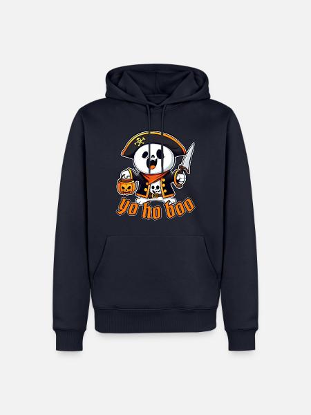 Lustig Halloween Piraten Geist T-Shirt Sweatshirt - Männer Premium Bio Hoodie - Navy