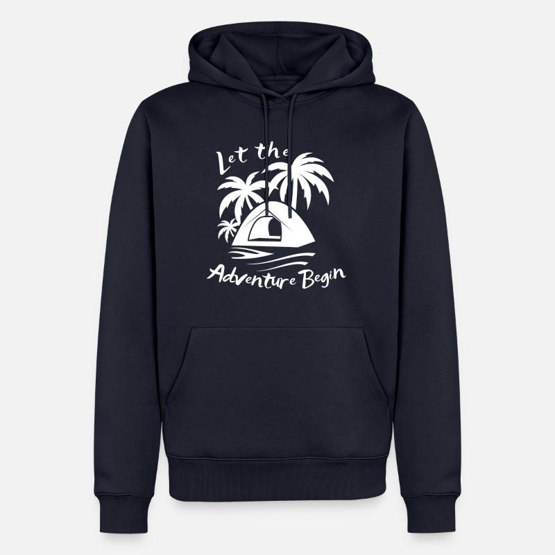 Que l’aventure commence - Camping - Sweat à capuche Premium bio Homme - bleu marine