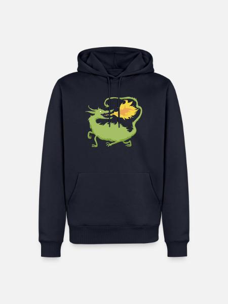 Feuerdrache - Männer Premium Bio Hoodie - Navy