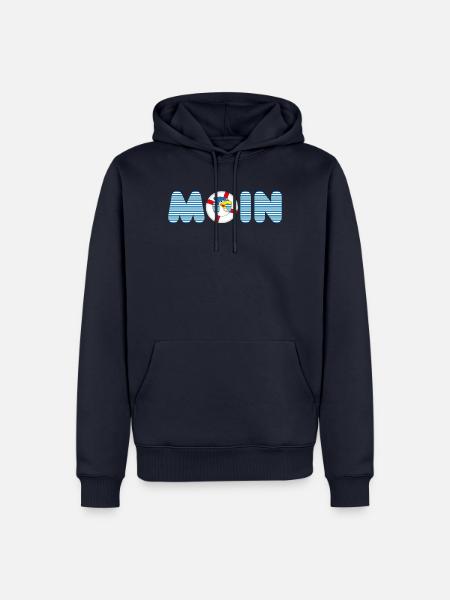 Moin Möve mit Rettungsring - Männer Premium Bio Hoodie - Navy
