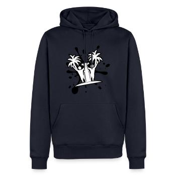Fête sur la plage à boire - Sweat à capuche Premium bio Homme - bleu marine - Devant - Nico (187cm)