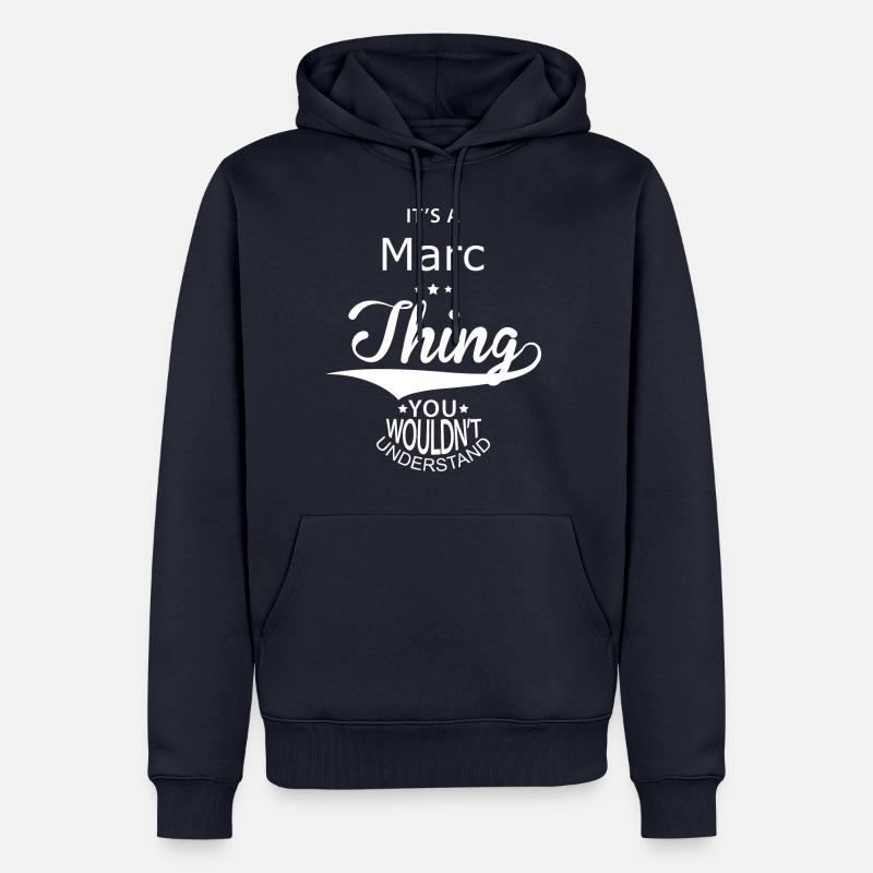 Marc - Sweat à capuche Premium bio Homme - bleu marine