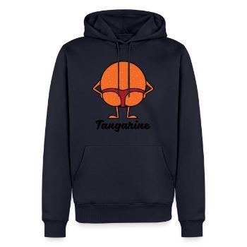 Tangarine - Mandarine Tanga Fruits Fruits Orange - Sweat à capuche Premium bio Homme - bleu marine - Devant - Nico (187cm)