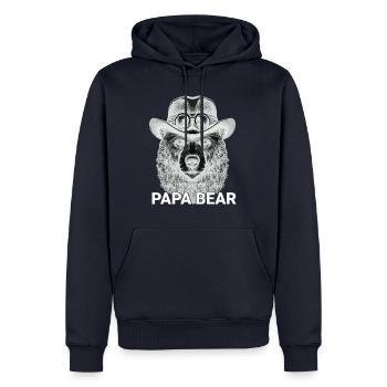 Papa Bear - Men’s Premium Organic Hoodie - navy - Front - Nico (187cm)