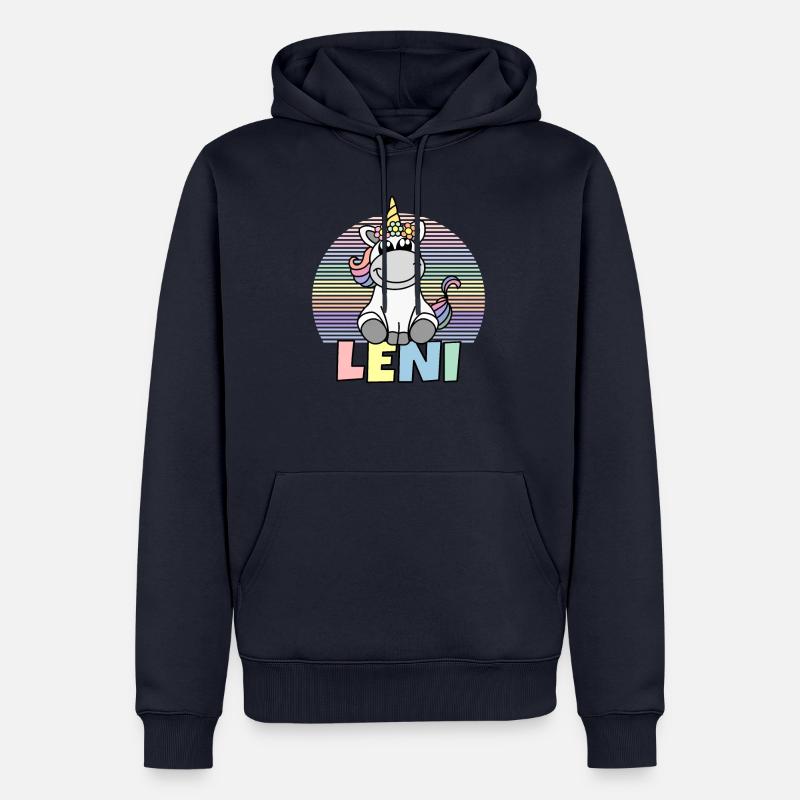 Leni Einhorn Name - Männer Premium Bio Hoodie - Navy