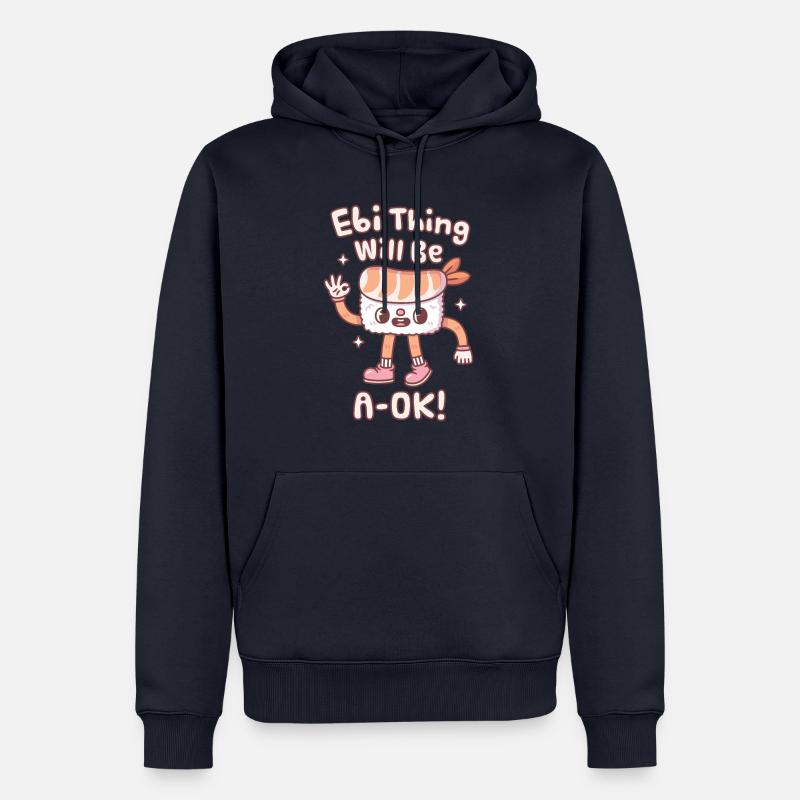 Niedliches Garnelen-Sushi-Ebi-Ding wird ein okes Wortspiel sein - Männer Premium Bio Hoodie - Navy