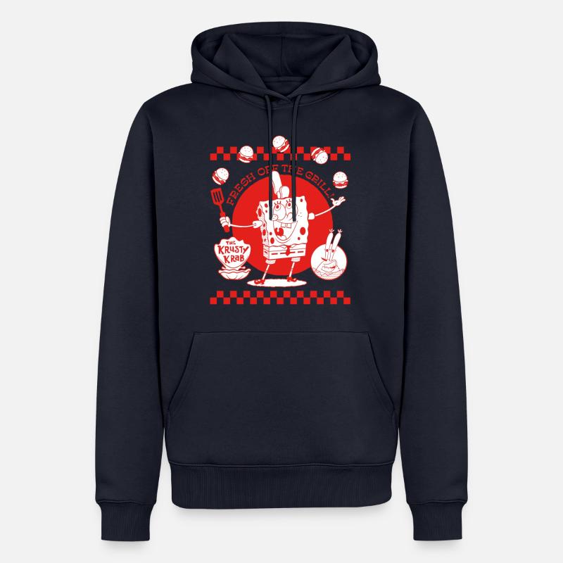 Bob l'Éponge Fresh Off The Grill - Sweat à capuche Premium bio Homme - bleu marine