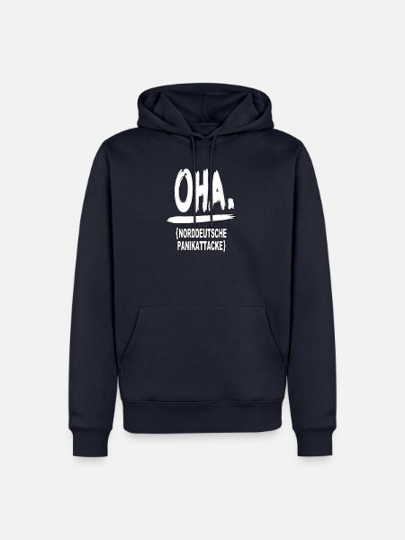 OHA, norddeutsche Panikattacke - lustiger Spruch - Männer Premium Bio Hoodie - Navy