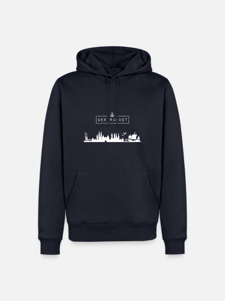Skyline Hansestadt Lübeck | Gestrandet | HL - Männer Premium Bio Hoodie - Navy
