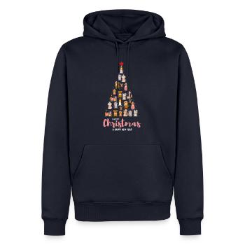 Funny Dogs Lover Christmas Tree - Sweat à capuche Premium bio Homme - bleu marine - Devant - Nico (187cm)