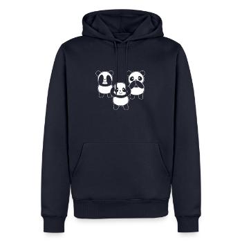 Chemise cadeaux oursons - Sweat à capuche Premium bio Homme - bleu marine - Devant - Nico (187cm)