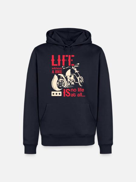 moto - Sweat à capuche Premium bio Homme - bleu marine