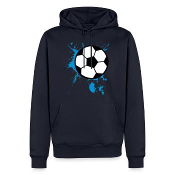 Football Football 3c - Sweat à capuche Premium bio Homme - bleu marine - Devant - Nico (187cm)