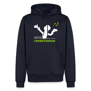 Chorbändiger - Männer Premium Bio Hoodie - Navy - Vorne - Nico (187cm)