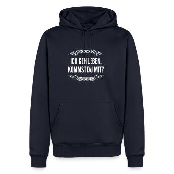 Lebensfreude - Männer Premium Bio Hoodie - Navy - Vorne - Nico (187cm)