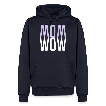 MOM WOW - Fête des Mères pour la meilleure mère - Sweat à capuche Premium bio Homme - bleu marine - Devant - Nico (187cm)