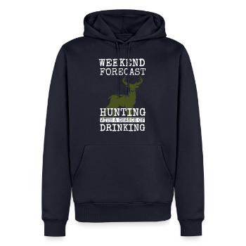 Jagen Jäger Förster Hirsch Geschenk Geschenkidee - Männer Premium Bio Hoodie - Navy - Vorne - Nico (187cm)