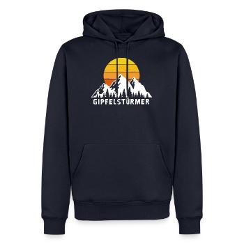 Gipfel-stürmer - Männer Premium Bio Hoodie - Navy - Vorne - Nico (187cm)