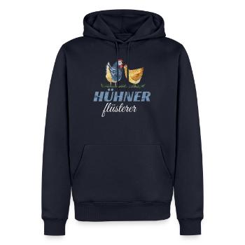 Hühner Flüsterer - Huhn Hühnerhalter Spruch - Männer Premium Bio Hoodie - Navy - Vorne - Nico (187cm)
