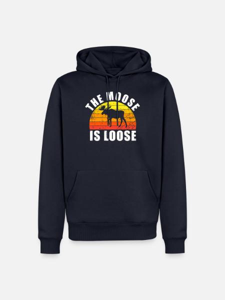 Retro Elch Lustiger Spruch - Männer Premium Bio Hoodie - Navy