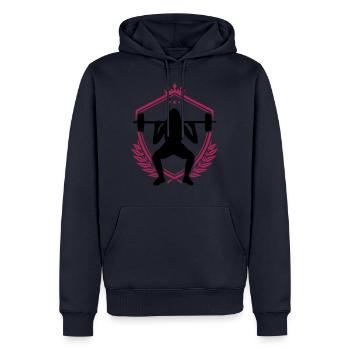fitness girl silhouette - Männer Premium Bio Hoodie - Navy - Vorne - Nico (187cm)