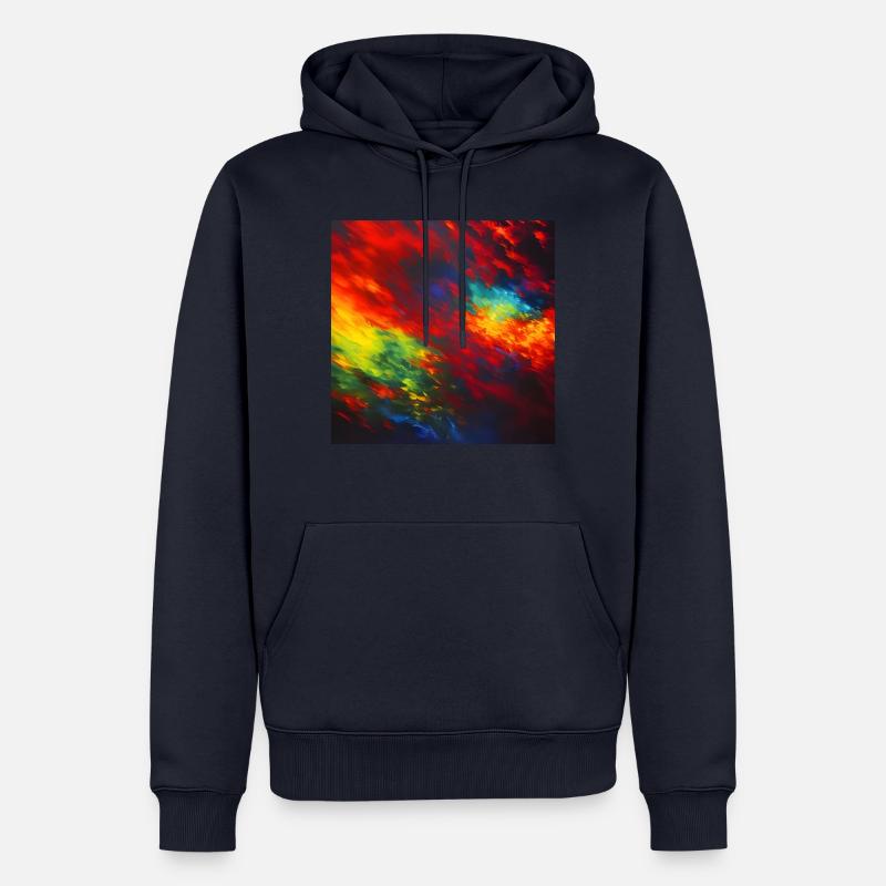 Lampes de pluie - Couleurs abstraites - Sweat à capuche Premium bio Homme - bleu marine