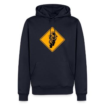 Superbike Road Sign - Männer Premium Bio Hoodie - Navy - Vorne - Nico (187cm)