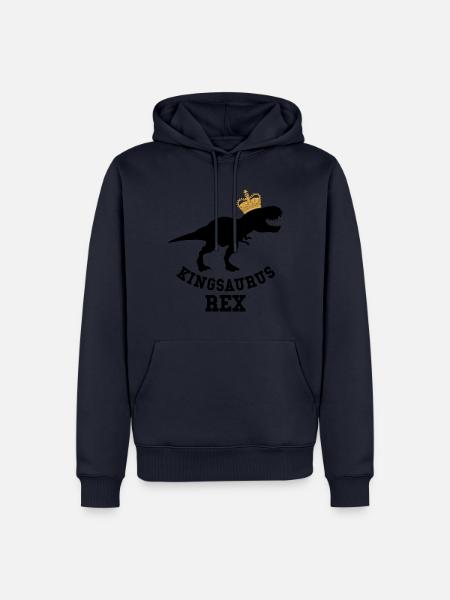 Kingsaurus Rex - Papa Vater Familie Krone Lustig - Männer Premium Bio Hoodie - Navy