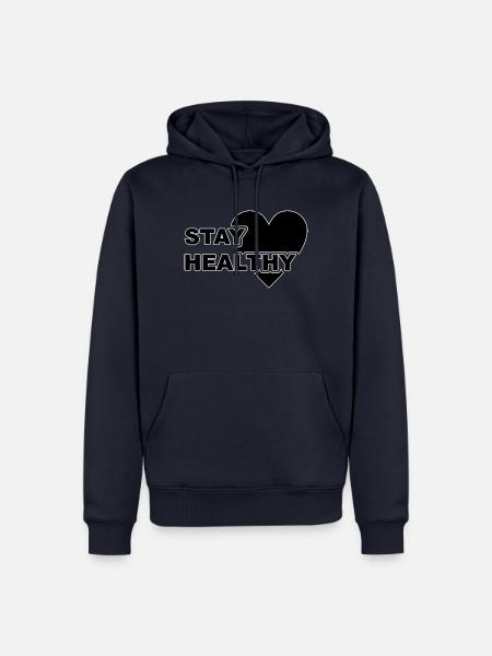 Stay healthy all black - Männer Premium Bio Hoodie - Navy