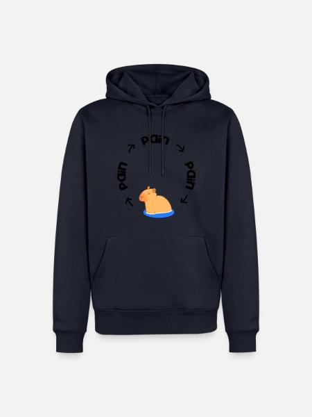 Capybara Wasserschwein Pain - Männer Premium Bio Hoodie - Navy