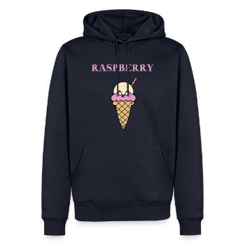 Raspberry Himbeer Eis Eiscreme Geschenkidee süß - Männer Premium Bio Hoodie - Navy - Vorne - Nico (187cm)
