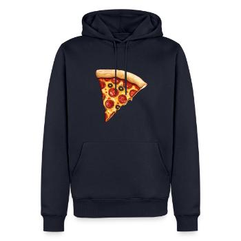 Pizza - Sweat à capuche Premium bio Homme - bleu marine - Devant - Nico (187cm)
