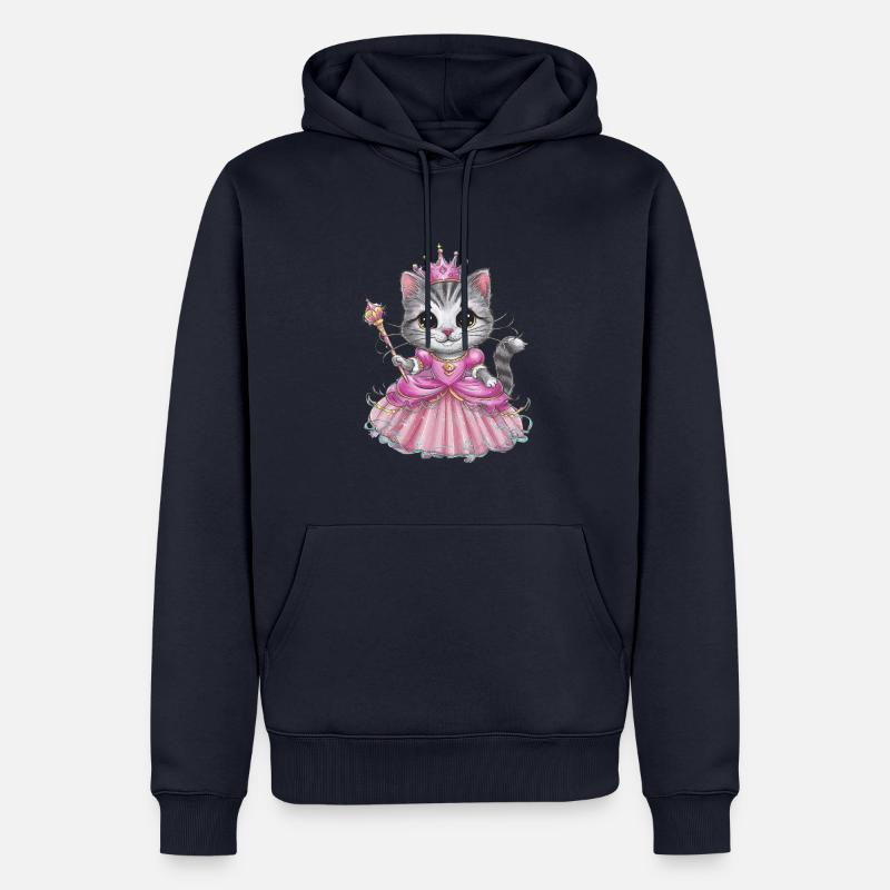 Chat en robe de princesse - Sweat à capuche Premium bio Homme - bleu marine