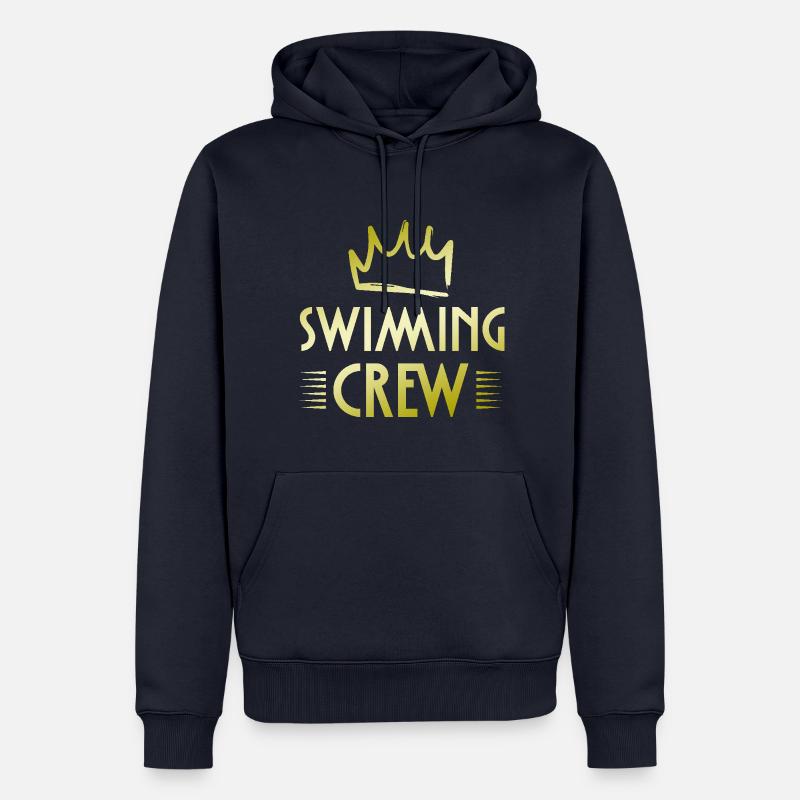 Équipage de natation - Sweat à capuche Premium bio Homme - bleu marine
