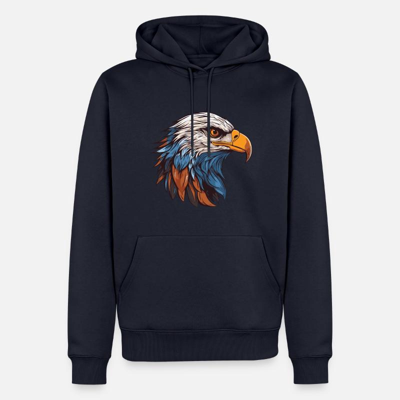 Portrait d’aigle - Sweat à capuche Premium bio Homme - bleu marine